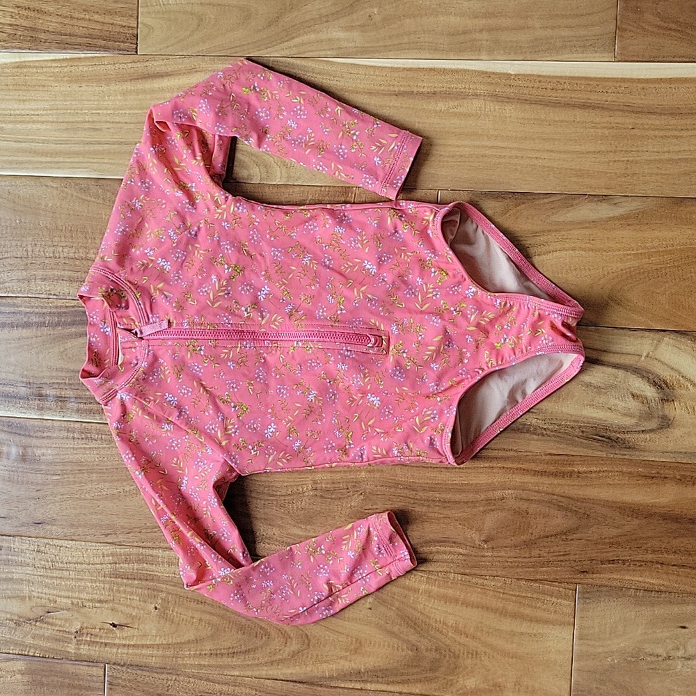 Girls size 4-5 Crewcuts One Piece Long Sleeve Swimsuit.